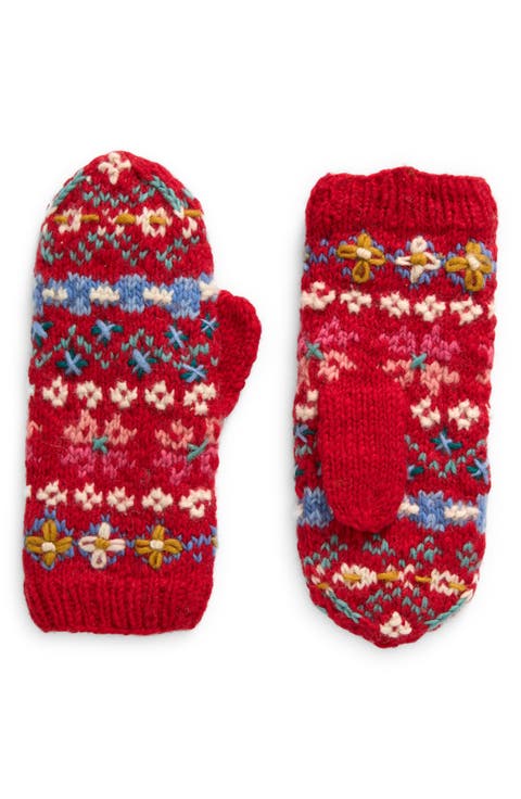 River Hand Knit Wool Mittens