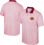 COLOSSEUM Men's Colosseum White/Cardinal Iowa State Cyclones Print Stripe Polo