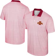 COLOSSEUM Men's Colosseum White/Cardinal Iowa State Cyclones Print Stripe Polo