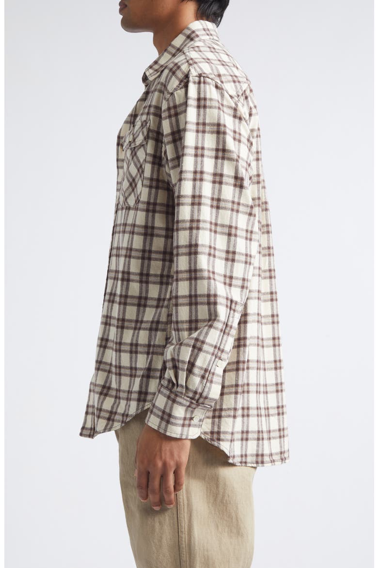 Workshop Plaid Flannel Button-Up Shirt, Alternate, color, SAND PLAID