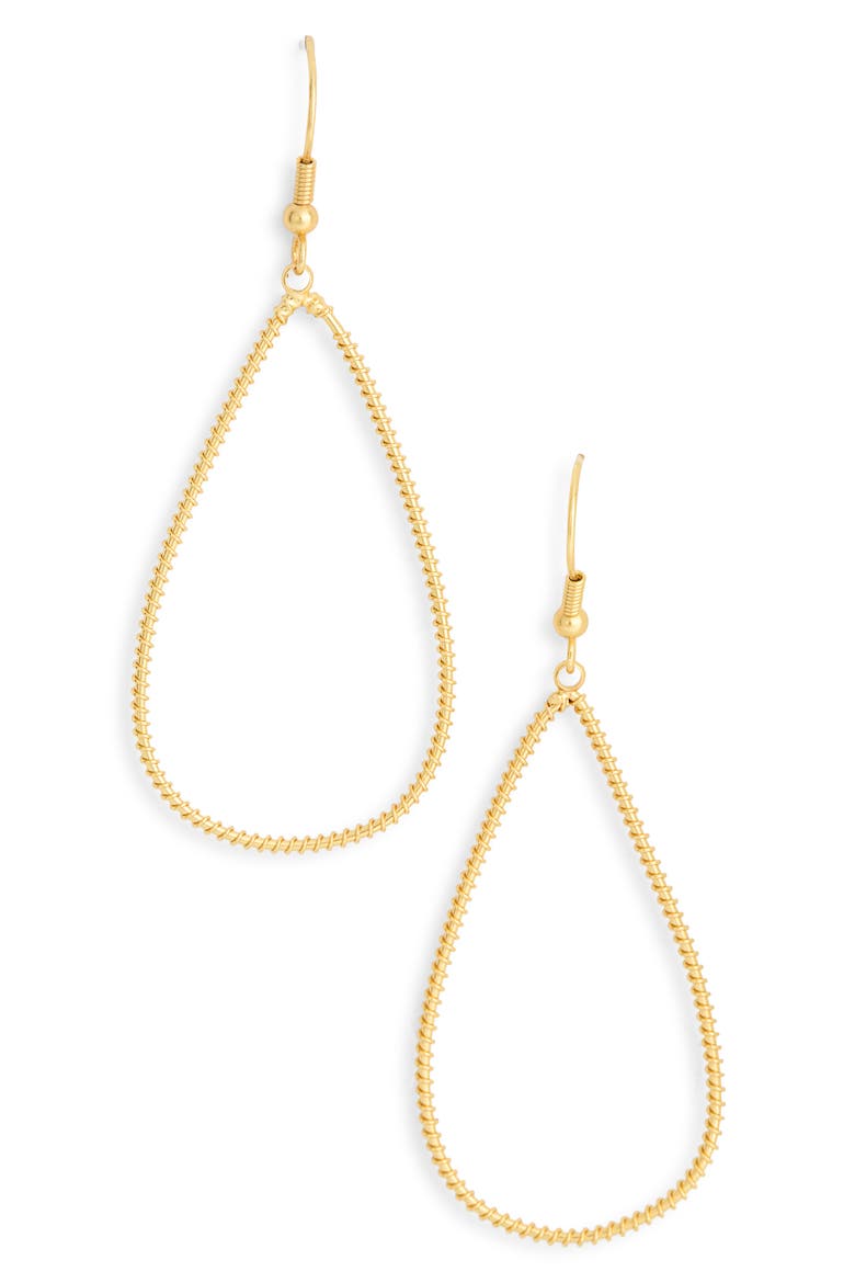 Wrapped Open Teardrop Earrings, Main, color, GOLD
