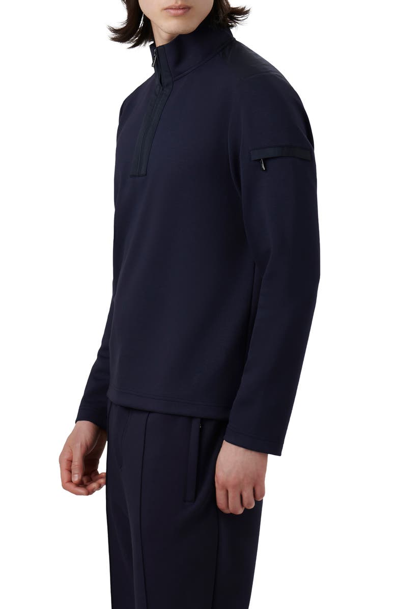Bugatchi Soft Touch Quarter Zip Pullover, Alternate, color, Navy