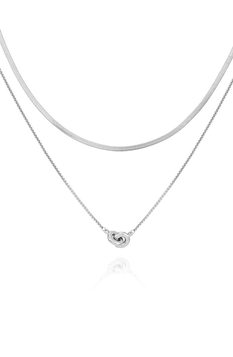 Vince Camuto Set of Two Necklaces, Alternate, color, Silver Tone