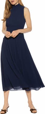 Alexia Admor Noor Smocked Neck Midi Dress