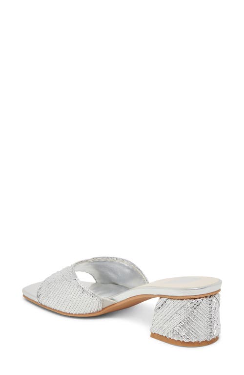 Dolce Vita Briton Deco Block Heel Sandal In Silver Metallic Woven