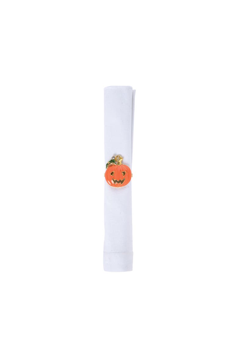Pumpkin Halloween Napkin Ring Set of 4, Alternate, color, Orange