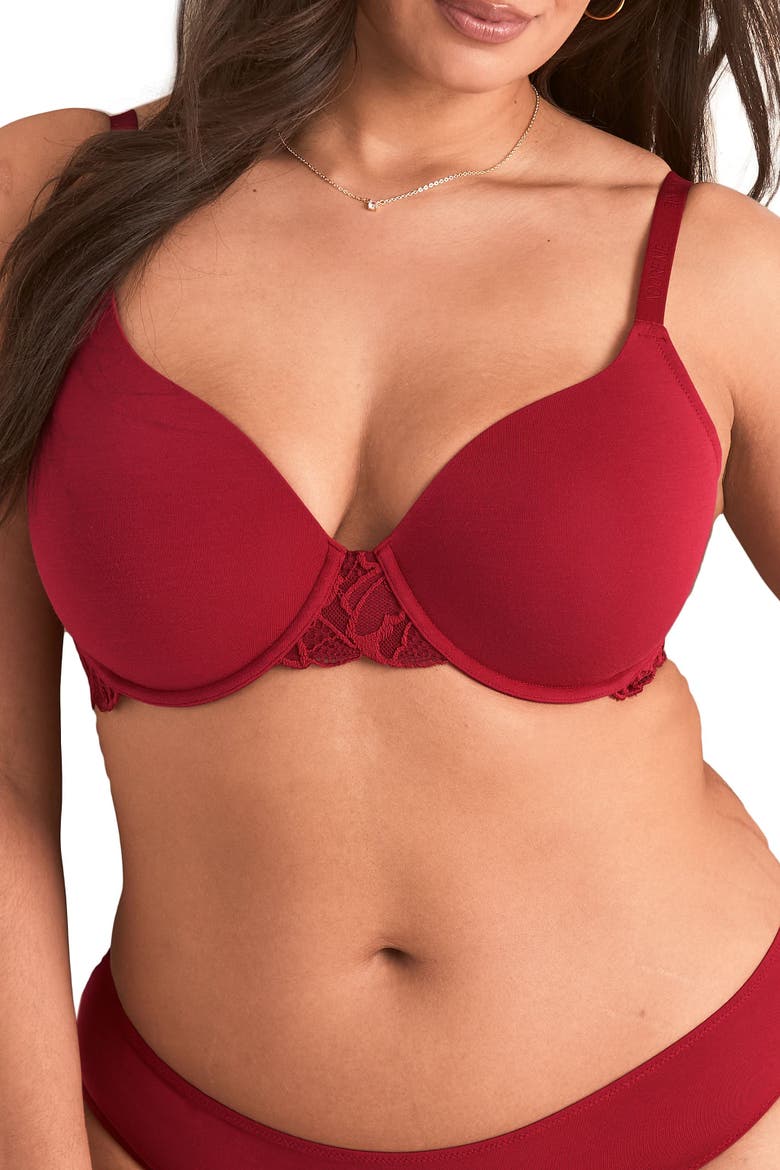 Teagan Contour Full Coverage Bra, Main, color, Dark red