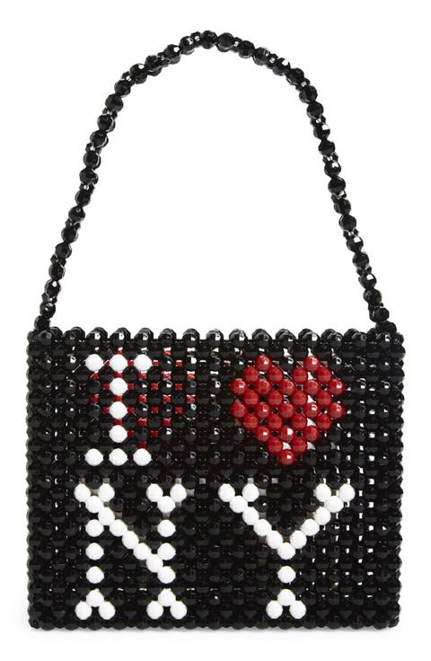 I LOVE NY Beaded Top Handle Bag