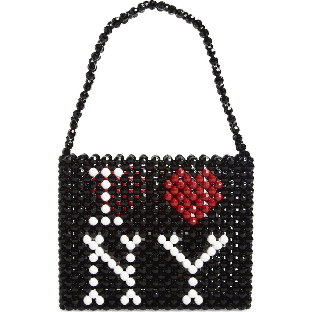 Susan Alexandra I Love Ny Beaded Top Handle Bag In Black