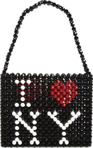 Susan Alexandra I LOVE NY Beaded Top Handle Bag