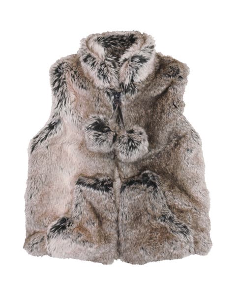 Faux Fur Plush Zip Front Vest (Toddler & Little Kid)