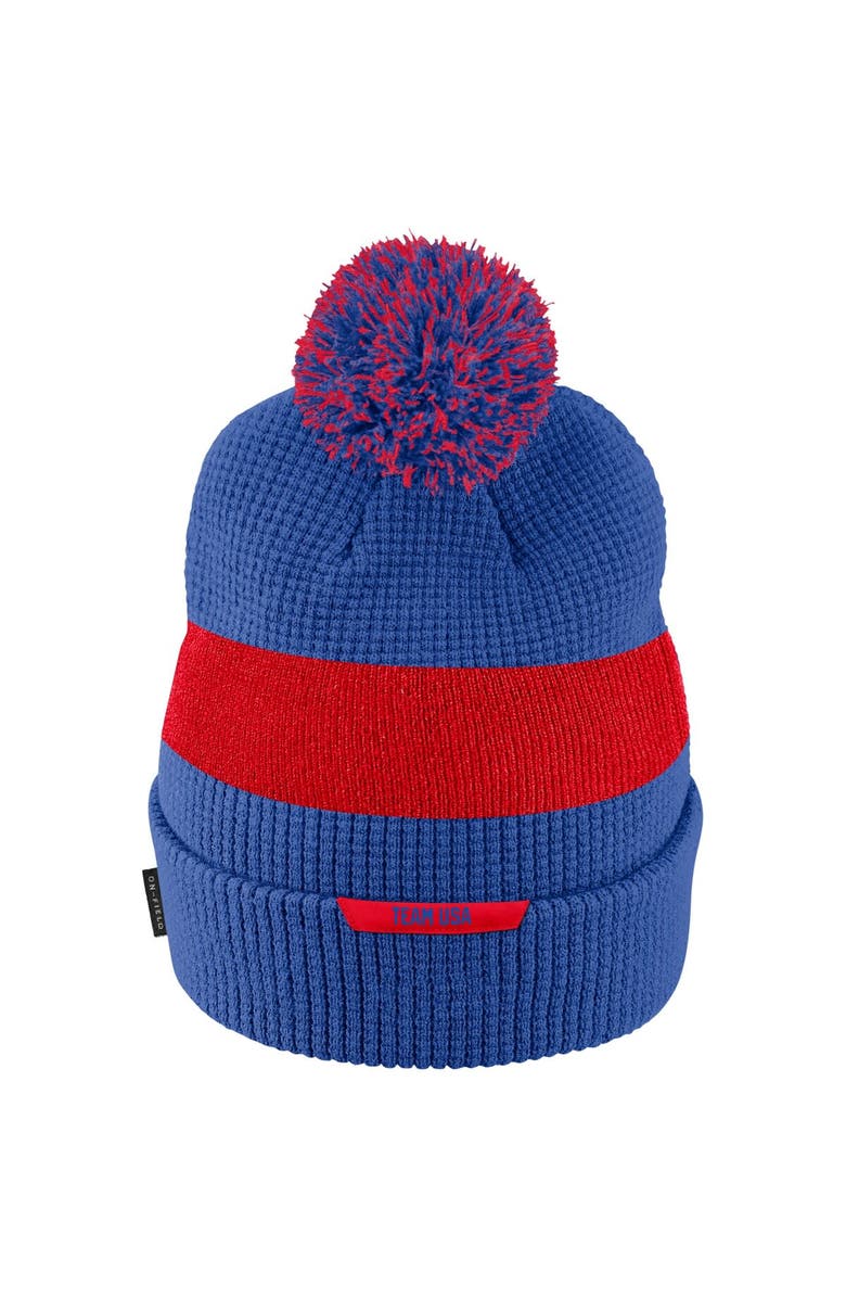 Nike Men's Nike Royal Team USA Sideline Cuffed Knit Hat with Pom, Alternate, color, 
