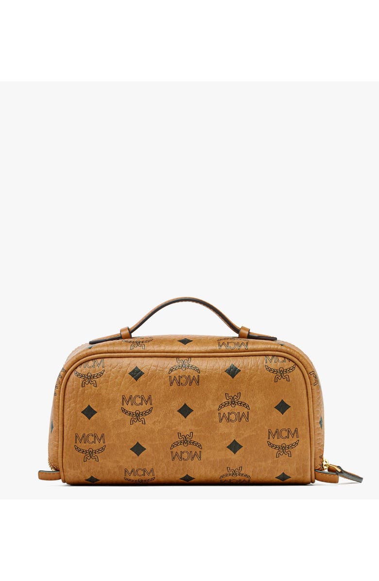 MCM Ottomar Toiletry Bag in Visetos, Main, color, Brown