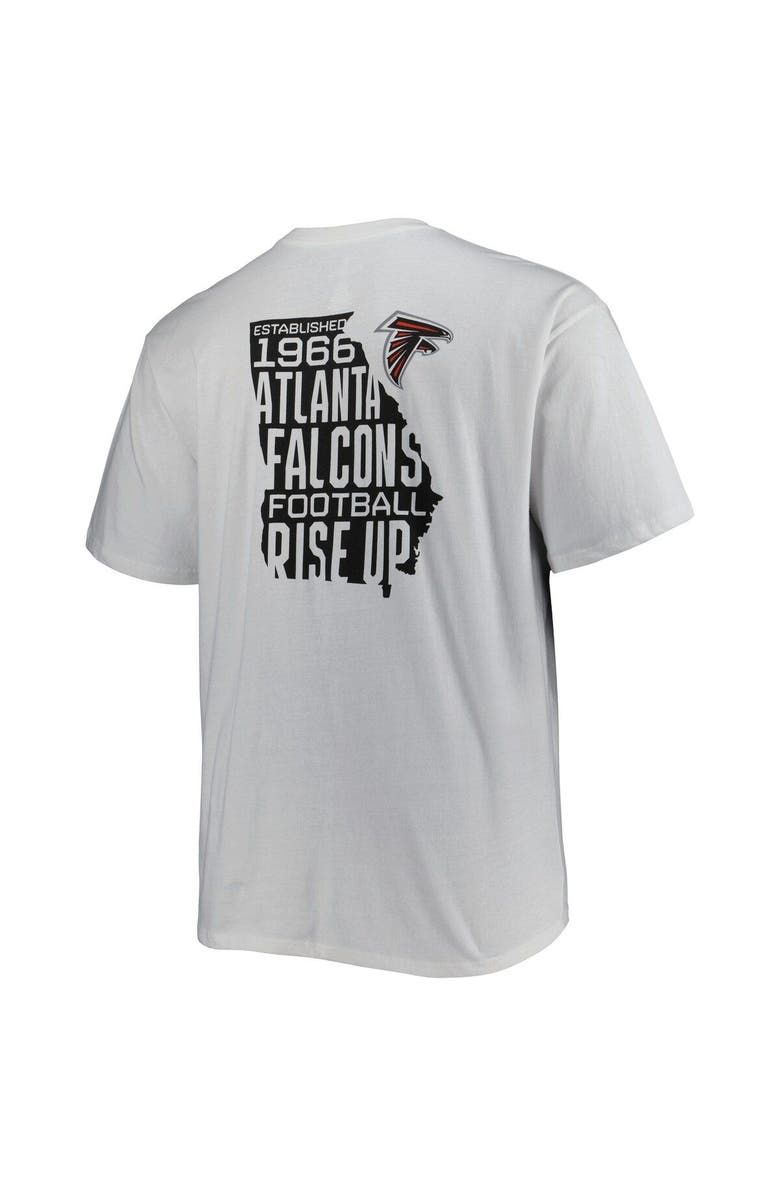 FANATICS Men's Fanatics Branded White Atlanta Falcons Big & Tall Hometown Collection Hot Shot T-Shirt, Alternate, color,