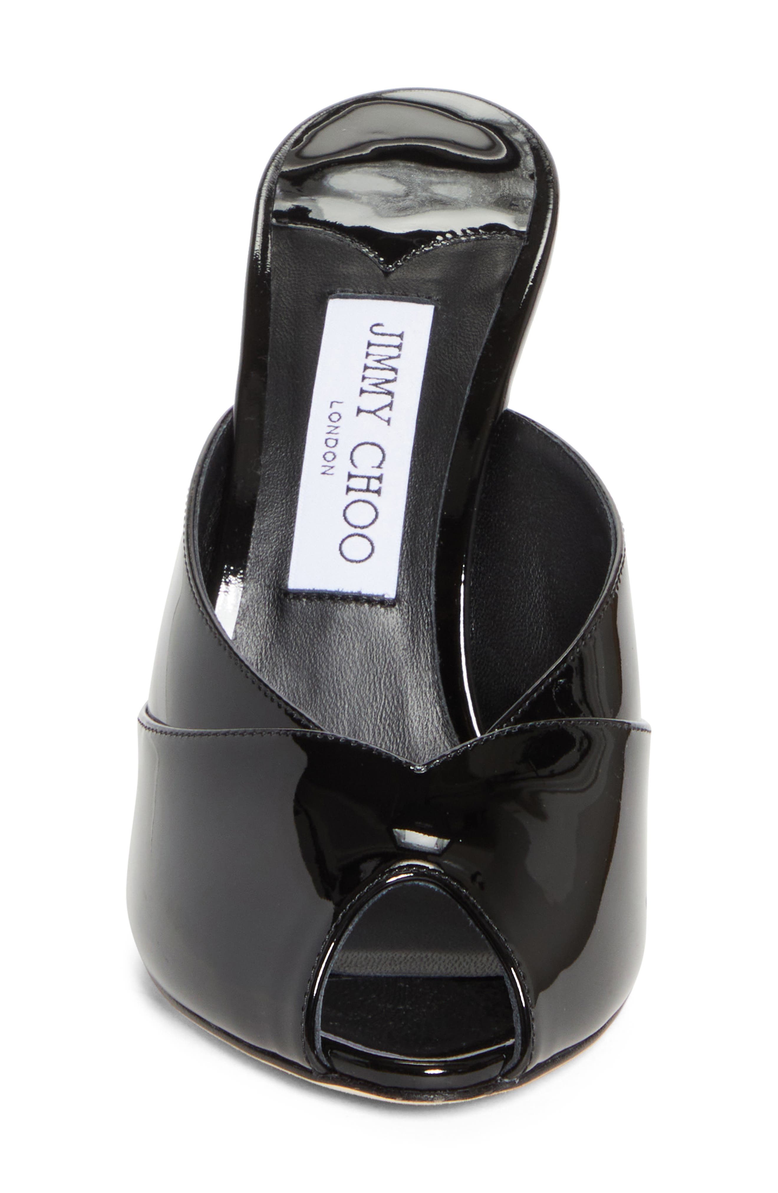 Jimmy Choo Brigitte Peep Toe Mule, Alternate, color, Black