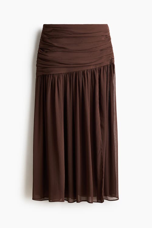 H&m Sheer Maxi Skirt In Brown