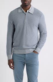Vince Geo Jacquard Quarter Zip Sweater