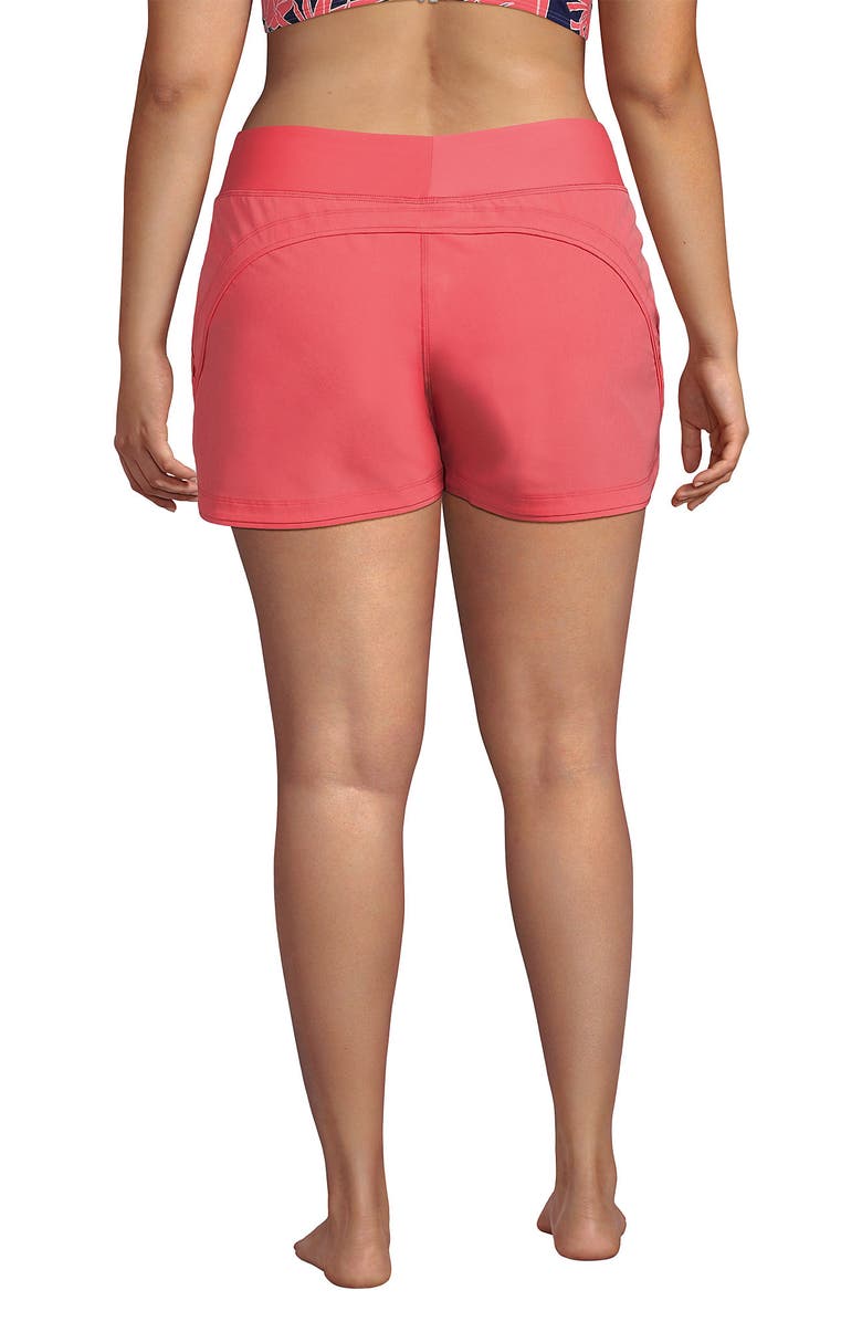 Lands' End SunShade UPF 50 3" Board Shorts with Panty, Alternate, color, Wood Lily