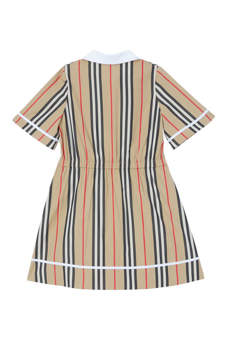 Kids' Mini Alexandra Icon Stripe Cotton Poplin Dress, Alternate, color, ARCHIVE BEIGE