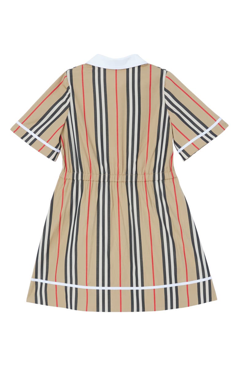 Burberry Kids' Mini Alexandra Icon Stripe Cotton Poplin Dress, Alternate, color, 