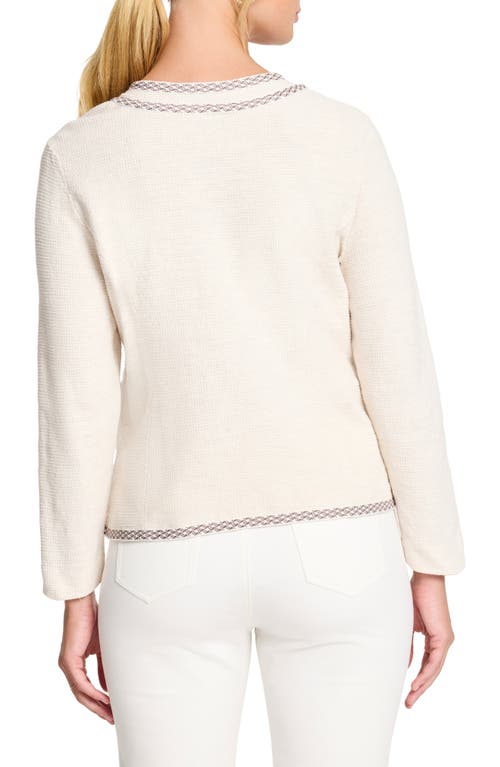 Nic + Zoe Nic+zoe Lined Up Knit Jacket In Classic Cream