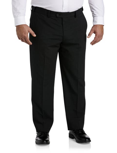 Big & Tall Perfect Fit Waist-Relaxer Flat-Front Suit Pants