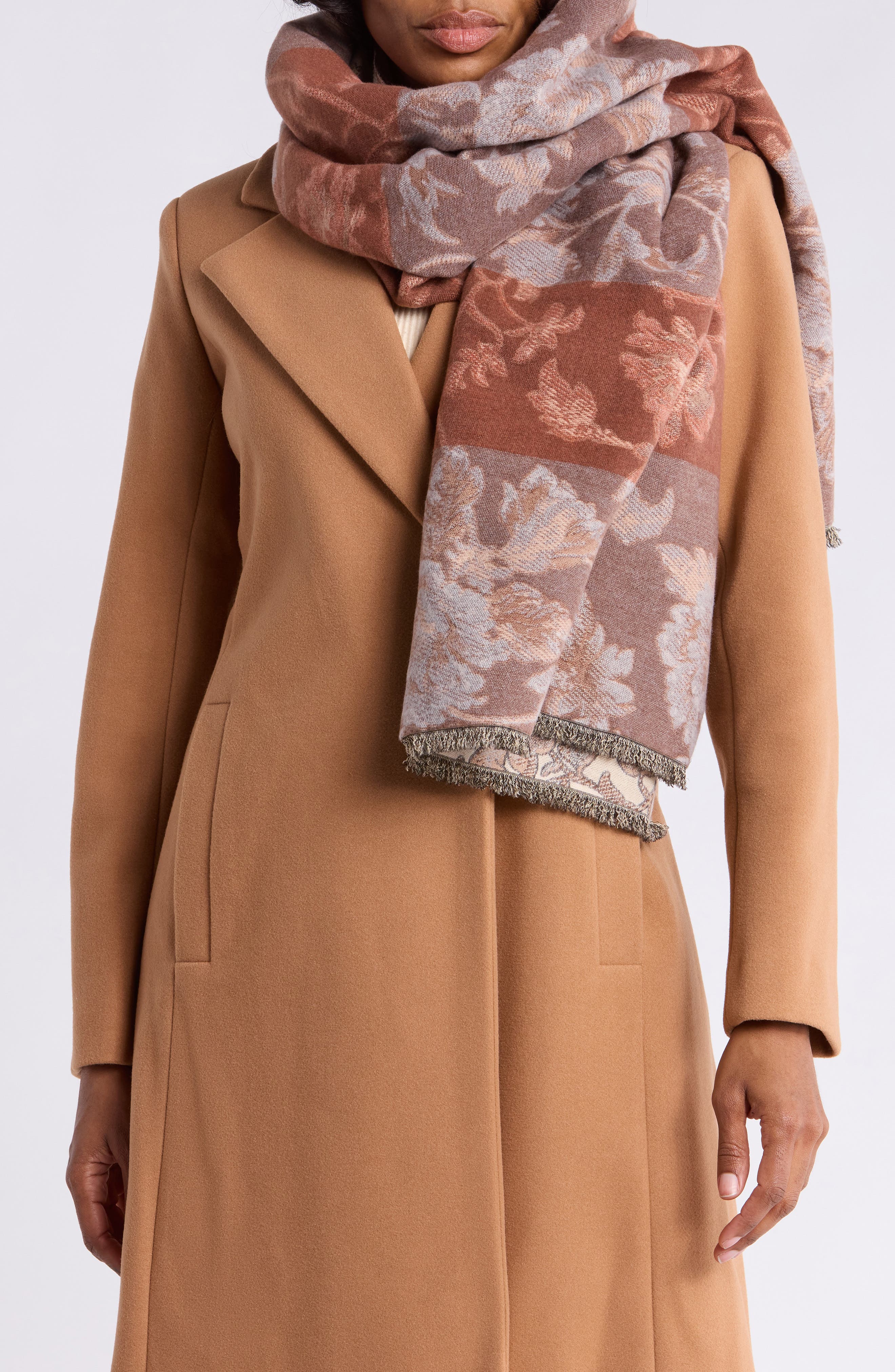 Floral Leaf Jacquard Wrap