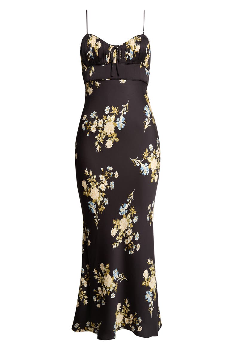 Kieren Silk Blend Midi Dress, Alternate, color, BLACK MULTI