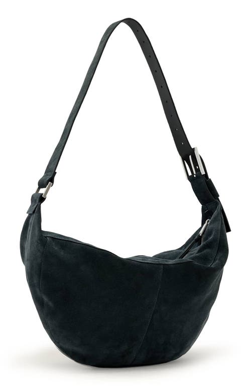 Allsaints Luna Suede Shoulder Bag In Blue