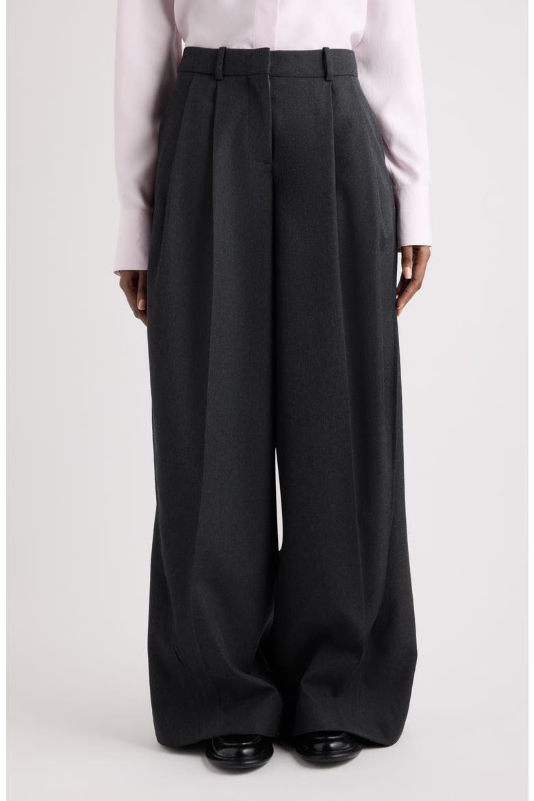 Balloon Wide Leg Wool Pants, Main, color, DARK GREY