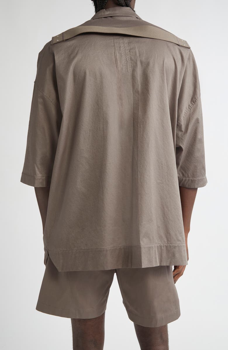 Rick Owens Magnum Tommy Oversize Stretch Cotton Camp Shirt, Alternate, color, 