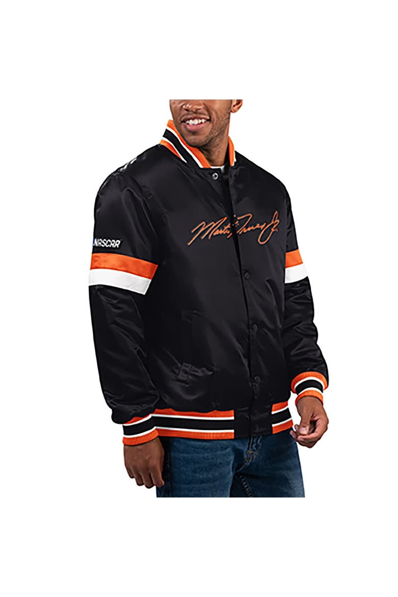 Men's Starter  Black Martin Truex Jr Home Game Full-Snap Varsity Jacket, Main, color, Black