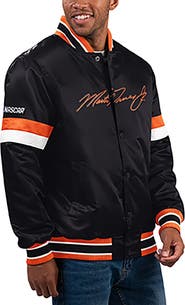 STARTER Men's Starter Black Martin Truex Jr Home Game Full-Snap Varsity Jacket