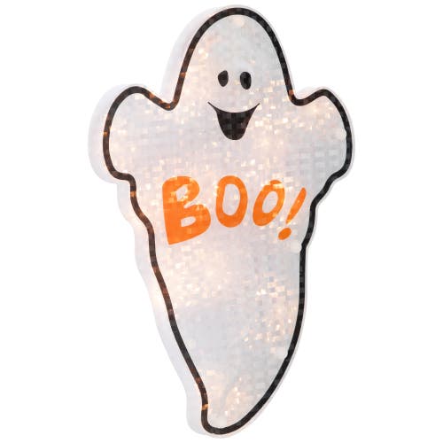 Northlight Lighted Holographic Boo Ghost Halloween Window Decoration In Multi