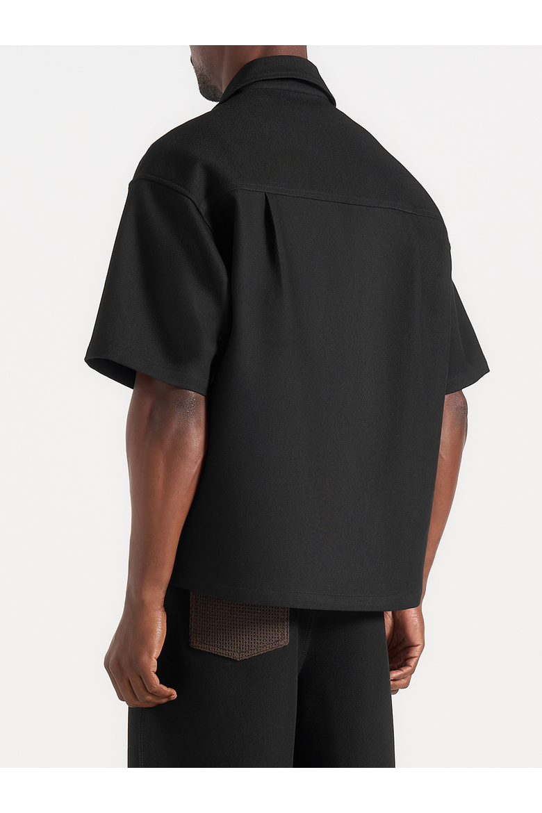 Brook Unisex Signature Twill Boxy Shirt, Alternate, color, Black