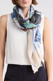 Vince Camuto Rosette Colorblock Supersoft Square Scarf