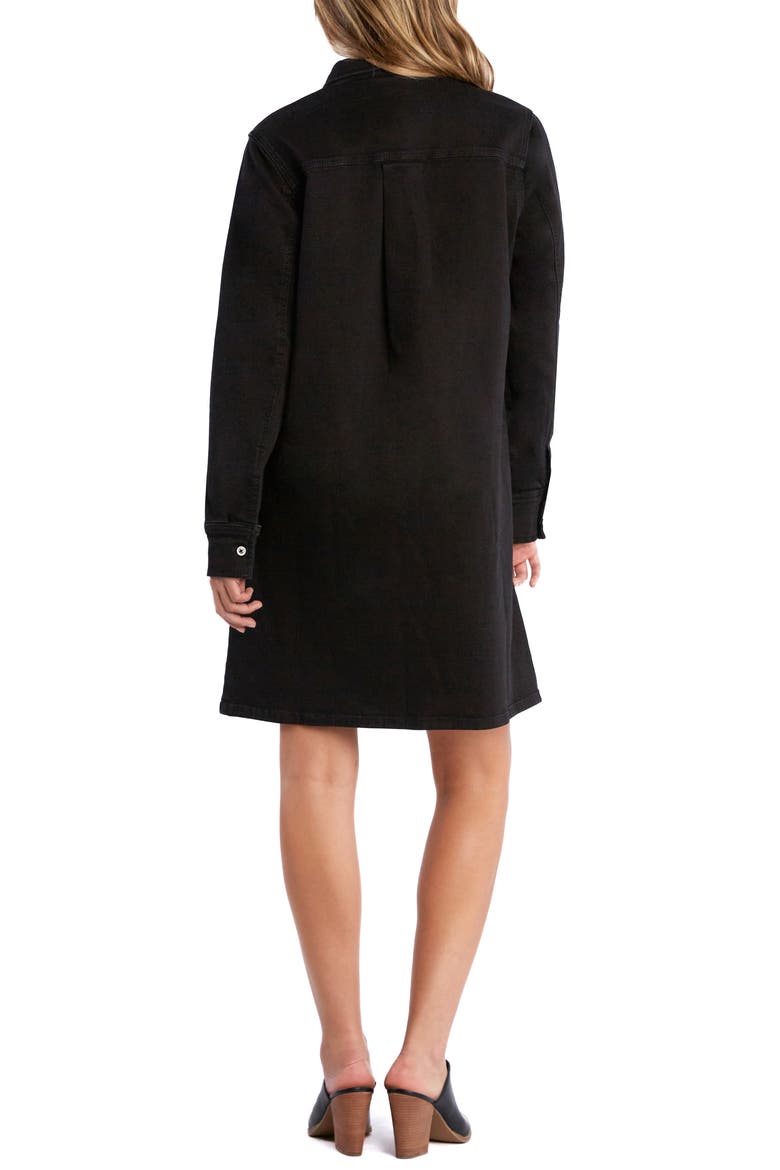 Blakely Popover Long Sleeve Denim Dress, Alternate, color, DENIM BLACK