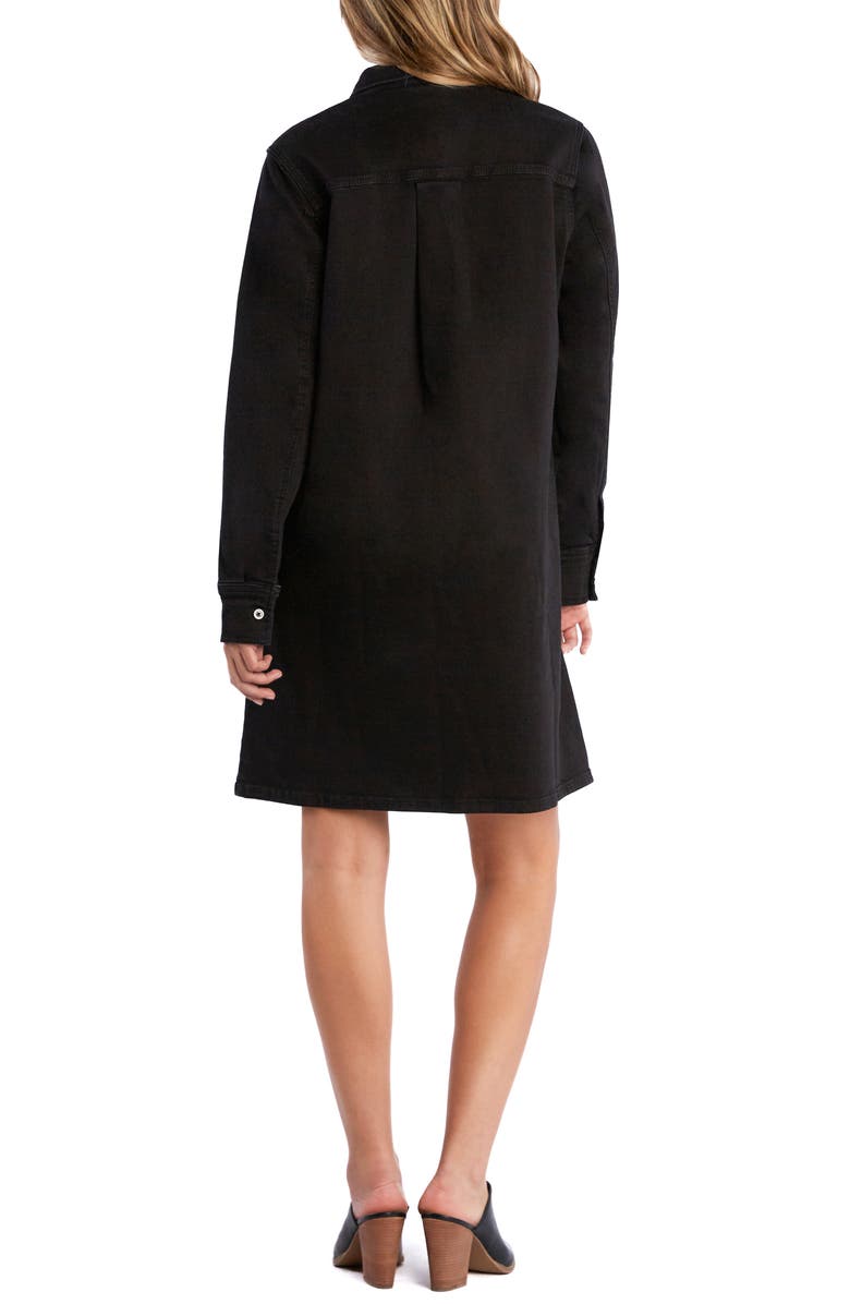 Wash Lab Denim Blakely Popover Long Sleeve Denim Dress, Alternate, color, Denim Black