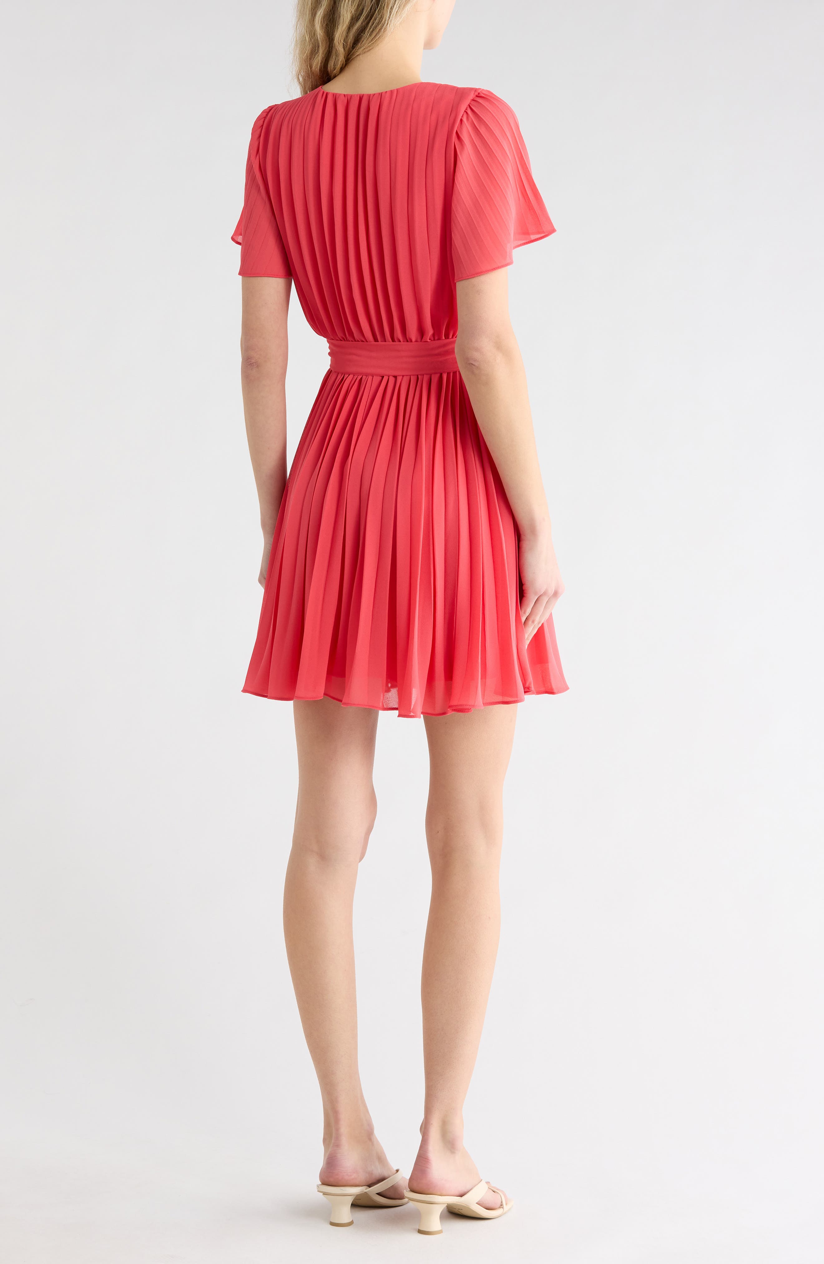 Short Sleeve Pleated Minidress - image 4