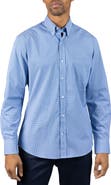 TailorByrd Micro Gingham Stretch Cotton Button-Up Shirt