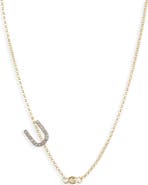MESHMERISE Bezel Diamond Initial Chain Necklace - 0.2ct.