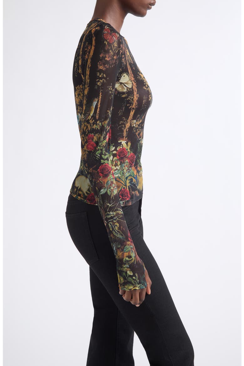 Delaina Print Top, Alternate, color, WISTFUL WOODS