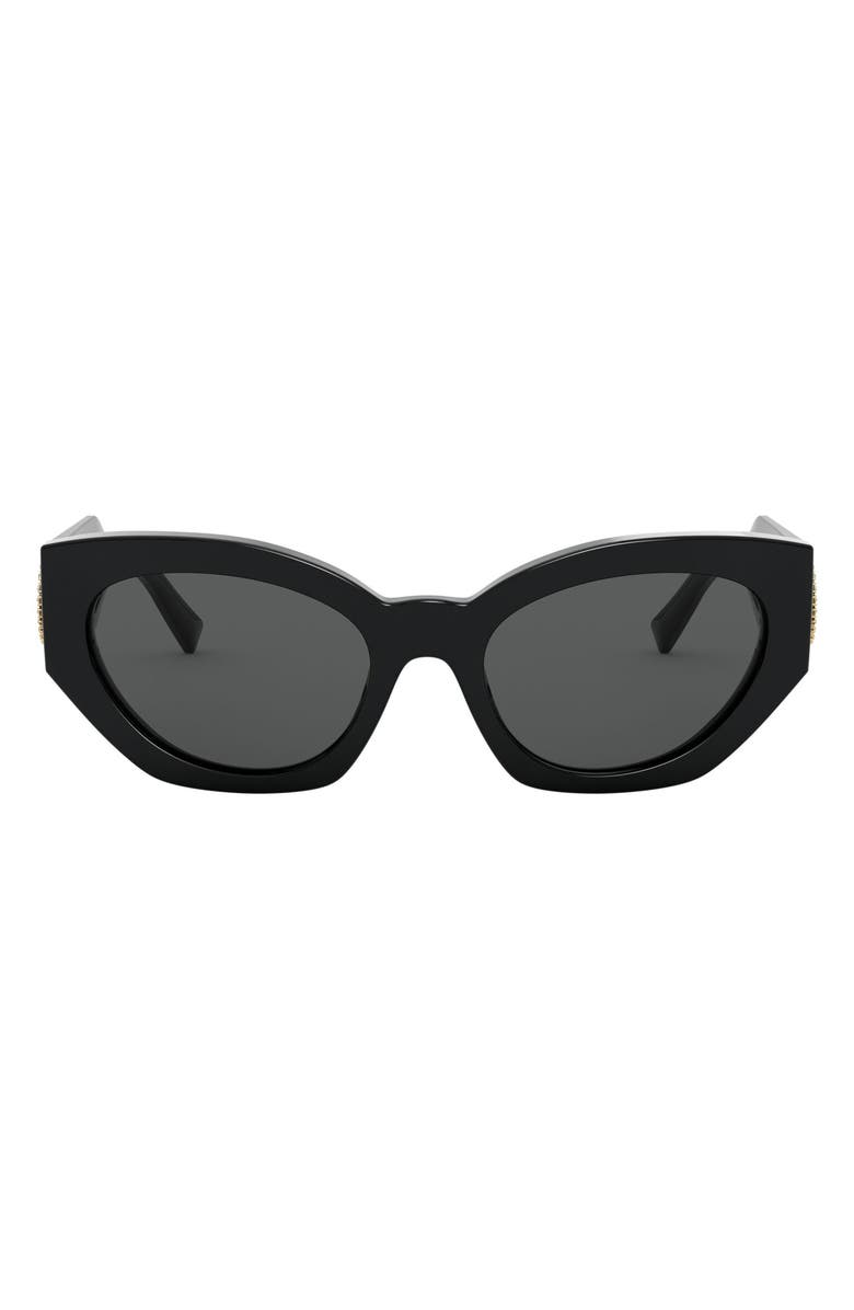Versace 54mm Cat Eye Sunglasses, Main, color, Black