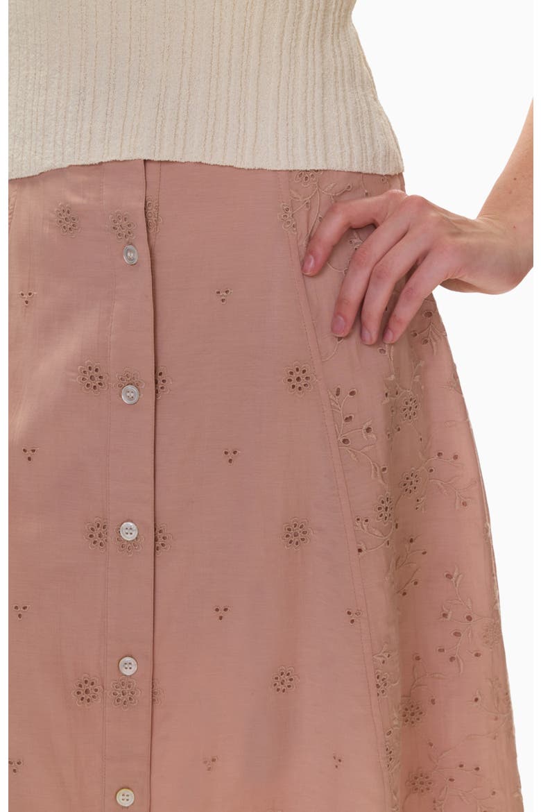 Gabrielle Embroidered Skirt, Alternate, color, Desert Rose