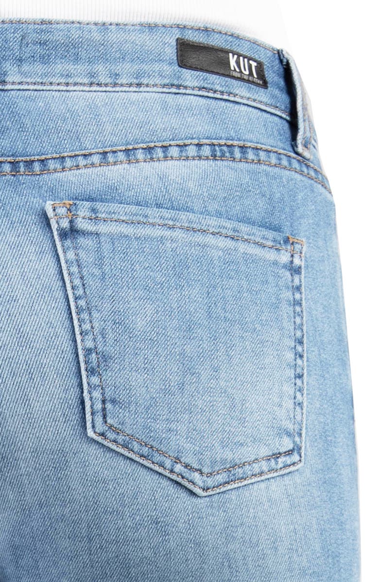 SWAT FAME KUT from the Kloth Kelsey High Waist Slit Hem Ankle Kick Flare Jeans, Alternate, color, 