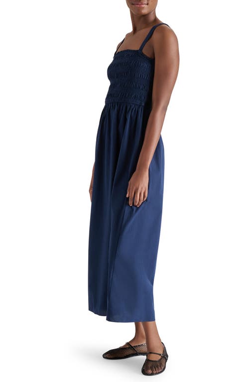Steve Madden Adriana Smocked Maxi Dress In Navy