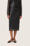 Soaked in Luxury SLAdea Sequins Straight Fit Midi Skirt