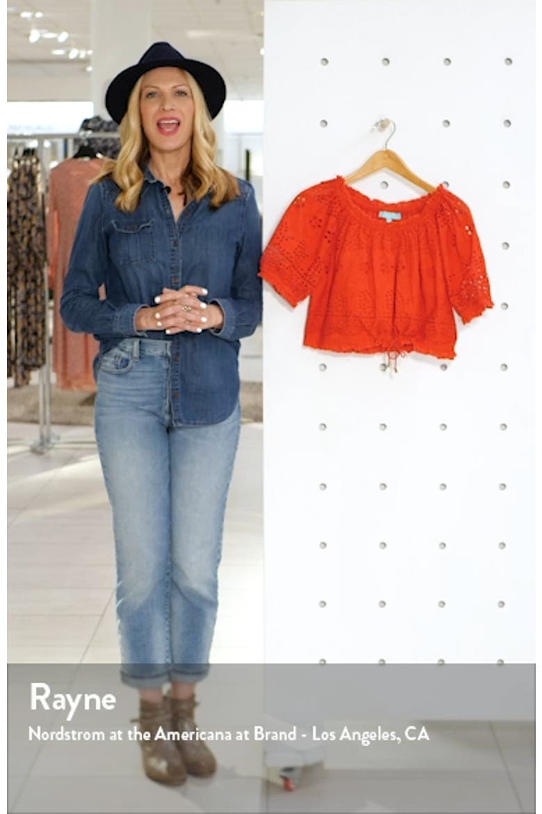 Francesca Eyelet Off the Shoulder Cover-Up Top video