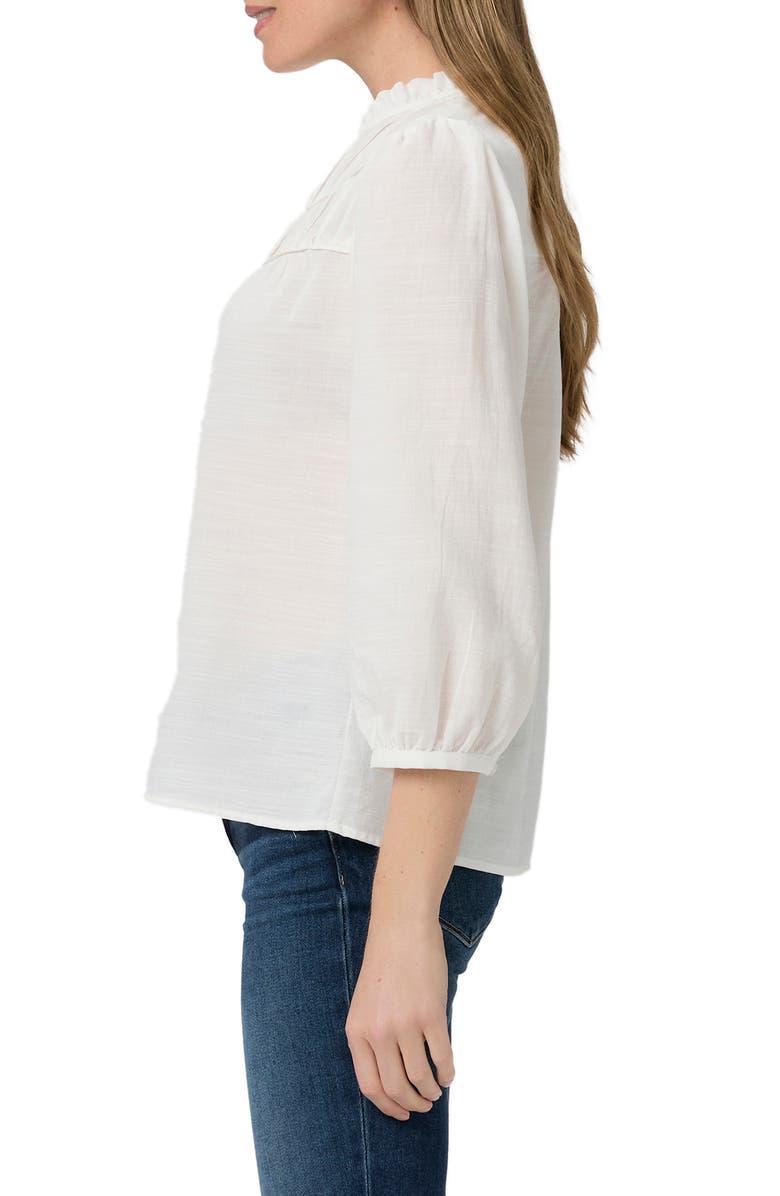 PAIGE Arlette Shirred Button-Up Shirt, Alternate, color, White