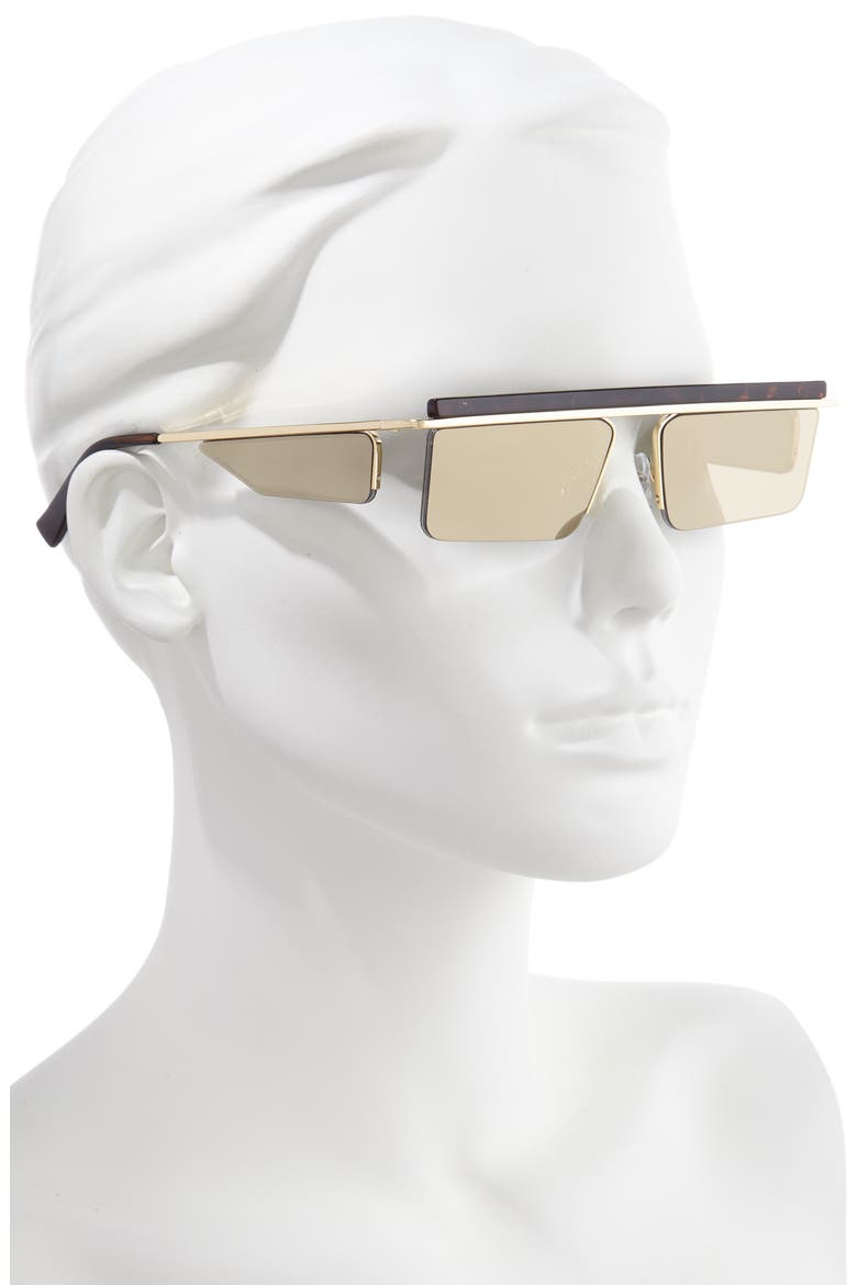 Luxe The Flex 55mm Semi Rimless Sunglasses, Alternate, color, LEOPARD/ GOLD